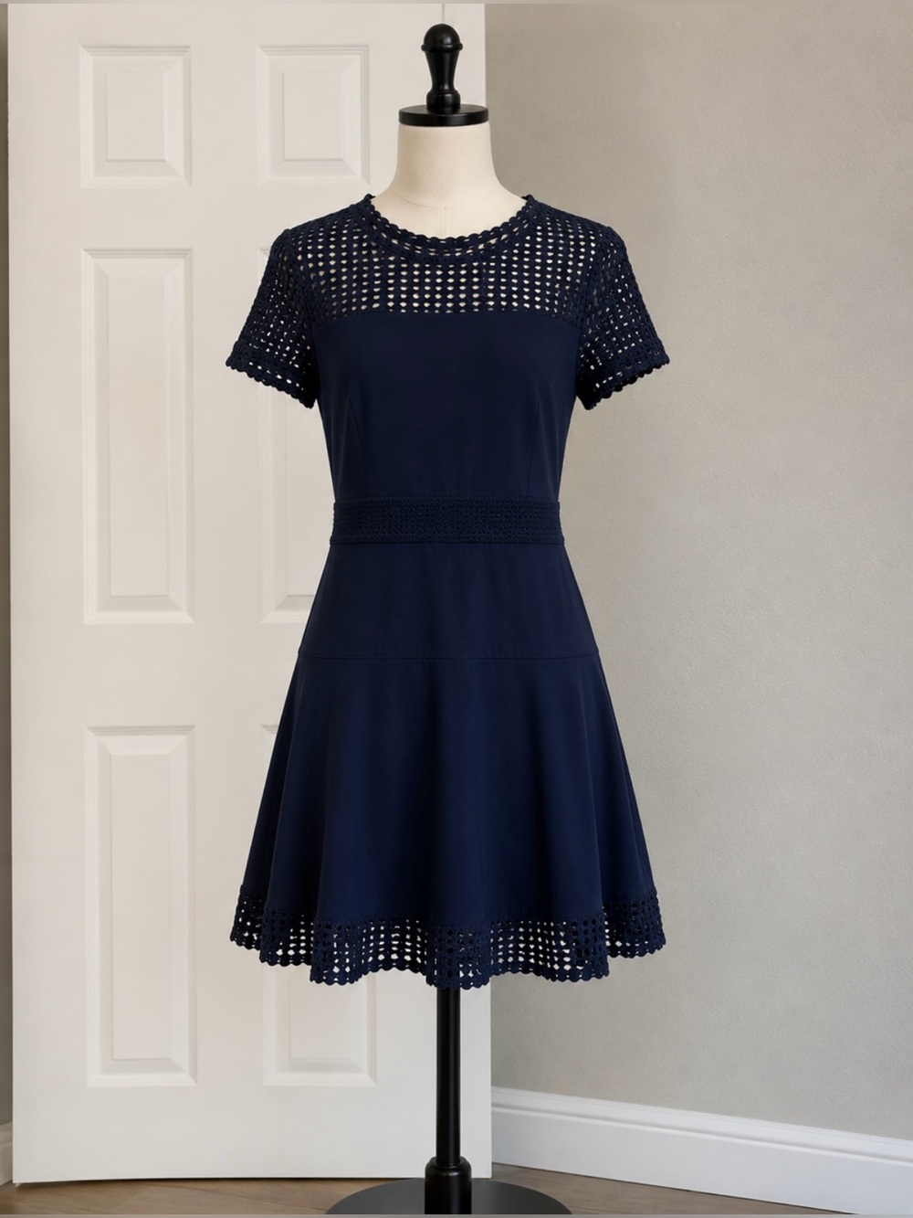 MICHAEL Kors Navy Crochet Mini Dress
